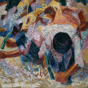 Sokak Döşemeciler, 1914. by Umberto Boccioni