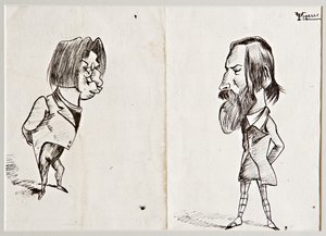 Karikatürler (Kağıt üzerine Hint mürekkebi) by Umberto Tirelli