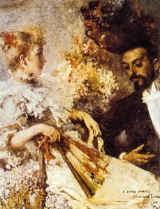 Italo Svevo (1861-1928) kız kardeşiyle birlikte (tuval üzerine huile) by Umberto Veruda