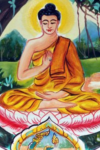 20151029, Vientiane, Laos : Wat Inpeng Budist tapınağı. Shakyamuni Buddha