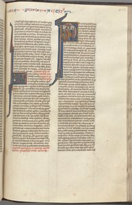 74. Fol. 463r, Acts, tarihselleştirilmiş ilk P, The Ascension, c. 1275-1300. by Unbekannt
