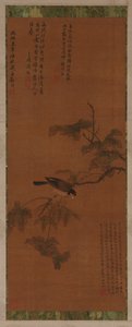 Yapraklı bir dalda bir kuş, Ming hanedanı, 16-17. yüzyıl. by Unbekannt