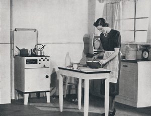 Bir gazlı ocakla donatılmış bir İngiliz mutfağı, 1942. by Unbekannt