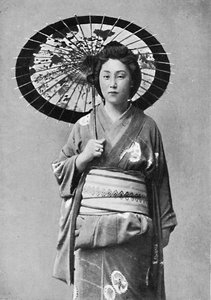 Yürüyen kostümlü bir Japon bayan, 1902 by Unbekannt