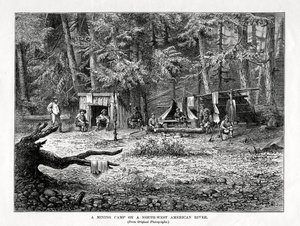 Kuzey-Batı Amerika Nehrinde Bir Maden Kampı, 1877 by Unbekannt
