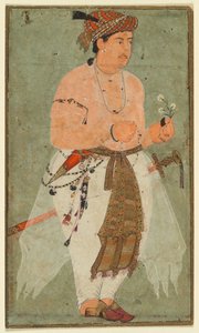 Bir Babür Prensi, Belki Danyal, Elinde Bir Çiçek Dalı, c. 1580-1590. by Unbekannt