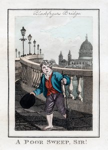 Zavallı Bir Süpürme, Efendim!, Blackfriars Köprüsü, Londra, 1805 by Unbekannt