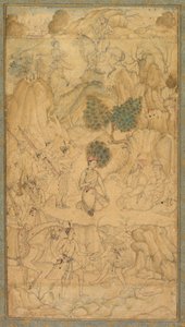 Kayalık Bir Manzarada Kutsal Bir Adamı Ziyaret Eden Bir Prens, c. 1590. by Unbekannt