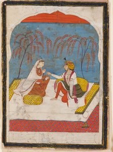 Bir bayana bilezik sunan bir Raja, 19. yüzyıl by Unbekannt