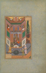 Bir Ruffian, Zavallı Bir Adamın Hayatını Korur, Folio 4v, Mantiq al-tair Kuşların Dili, c16 by Unbekannt