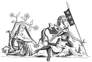 Bir şövalye ve bir bakire, 13. yüzyıl 1849 by Unbekannt