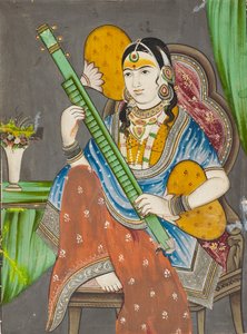 Vina oynayan bir bayan, 19. yüzyıl by Unbekannt