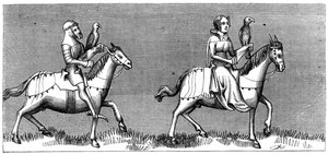 Şahinle yola çıkan bir bayan, 14. yüzyıl 1849 by Unbekannt