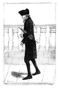 Kolunun altında şemsiyeyle yürüyen bir adam, 1784 by Unbekannt
