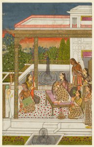 Bir terasta görevlileri olan bir prenses, c. 1720-1730. by Unbekannt