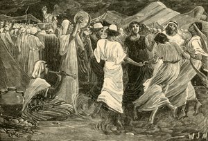 Aaron ve Buzağıya Tapan İsrailliler, 1890. by Unbekannt