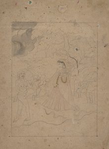Abhisarika kahramanı Geceyi Esmerleştirmek, K.900. by Unbekannt