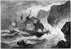 Amiral Somers gemisini karaya çıkarıyor, Bermuda, 1609 c1880 by Unbekannt