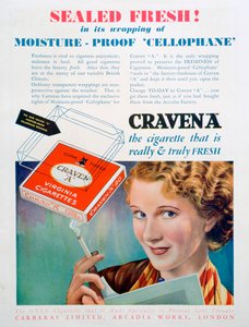 Craven A sigaraları için reklam, 1931 by Unbekannt