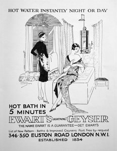 Sıcak su için Ewarts Gayzer reklamı, 1928 by Unbekannt