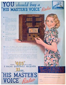 Masters Voice radyoları için reklam, 1936 by Unbekannt