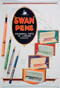 Swan kalemleri için reklam, 1928 by Unbekannt