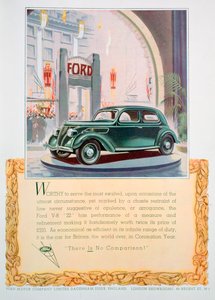 Ford V8 22 motorlu araba reklamı, 1937 by Unbekannt