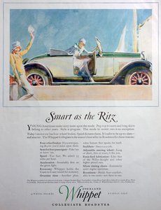 Overland Whippet Collegiate Roadster arabasının reklamı, 1927 by Unbekannt