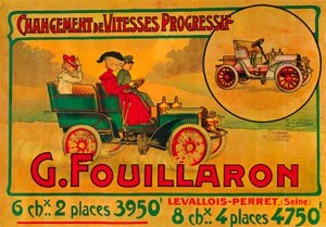 Fouillaron arabaları için reklam, c1900