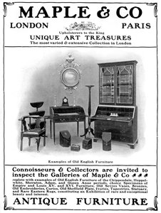 Maple & Co of London, antika mobilya satıcıları için reklam, 1901 by Unbekannt