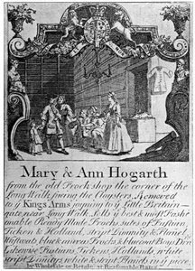 Mary ve Ann Hogarths kumaşçı dükkanının reklamı, 18. yüzyılın ortaları, 1901 by Unbekannt