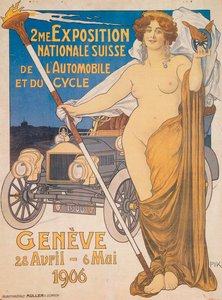 İkinci İsviçre Ulusal Otomobil ve Bisiklet Fuarı için Reklam, Cenevre, 1906 by Unbekannt