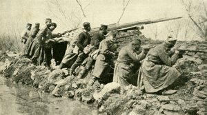 Yağmurlardan Sonra: Sırp Piyade...Sel sırasında, Birinci Dünya Savaşı, c1915, c1920. by Unbekannt