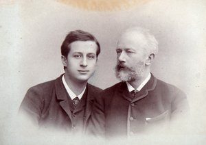 Rus piyanist ve orkestra şefi Alexander Siloti ve Rus besteci Peter Tchaikovsky, 1888 by Unbekannt