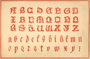Alfabe, A-Z harfleri, büyük ve küçük harf by Unbekannt