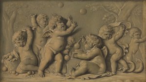 Amorini bir çift oynuyor, 1770-90. by Unbekannt