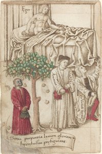 Hasta Adam, İyi Adam ve Cimri ile Mor Bir Maymun [fol. 36 derece], c. 15121515. by Unbekannt