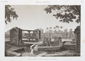 Animal Power Wheel ve kova sulama sistemi, Mısır, c 1798 by Unbekannt