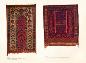 Antik Buhara seccade ve Sarik Turkoman veya Punjdeh seccade, c1920 by Unbekannt