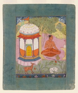 Bir manzarada münzevi, müzikal modu gösteren Bangali Ragini, c1675 by Unbekannt