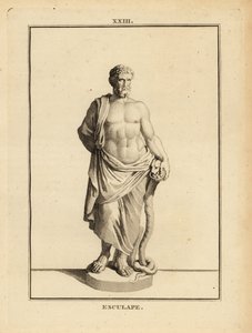 Asklepios, yılana dolanmış asasıyla Yunan tıp tanrısı by Unbekannt