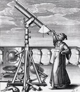Gözlemci ile astronomik teleskop by Unbekannt