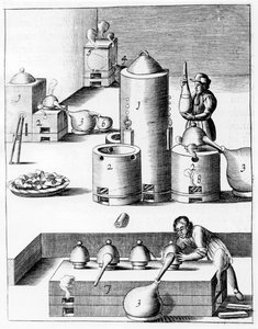 Athanor veya Slow Harry, sabit bir sıcaklığı koruyan kendi kendini besleyen bir fırın, 1683 by Unbekannt