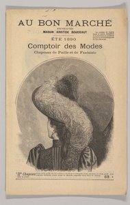 Au Bon Marché-Comptoir des Modes, Süslü Hasır Şapkalar, 1890 Yazı, 1890. by Unbekannt
