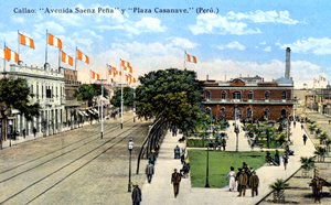 Avenida Saenz Pena ve Plaza Casanave, Callao, Peru, c1900s by Unbekannt