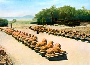 Ram başlı sfenks Bulvarı, Amun-Re tapınağı, Karnak, Luksor, Mısır, 20. yüzyıl by Unbekannt