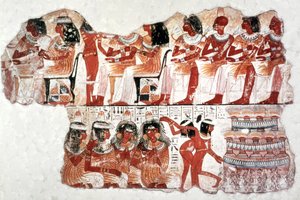 Ziyafet Sahnesi, Duvar Resmi, Nebamun Mezarı, Teb, 18. Hanedan by Unbekannt