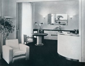 Jacques Adnet tarafından tasarlanan yemek odasının bar köşesi, c1940 by Unbekannt