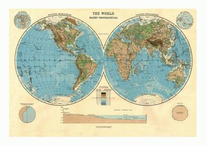 Bathy-Orografik Dünya Haritası, c1920