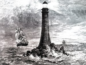 Bell Rock Deniz Feneri fırtınada. by Unbekannt